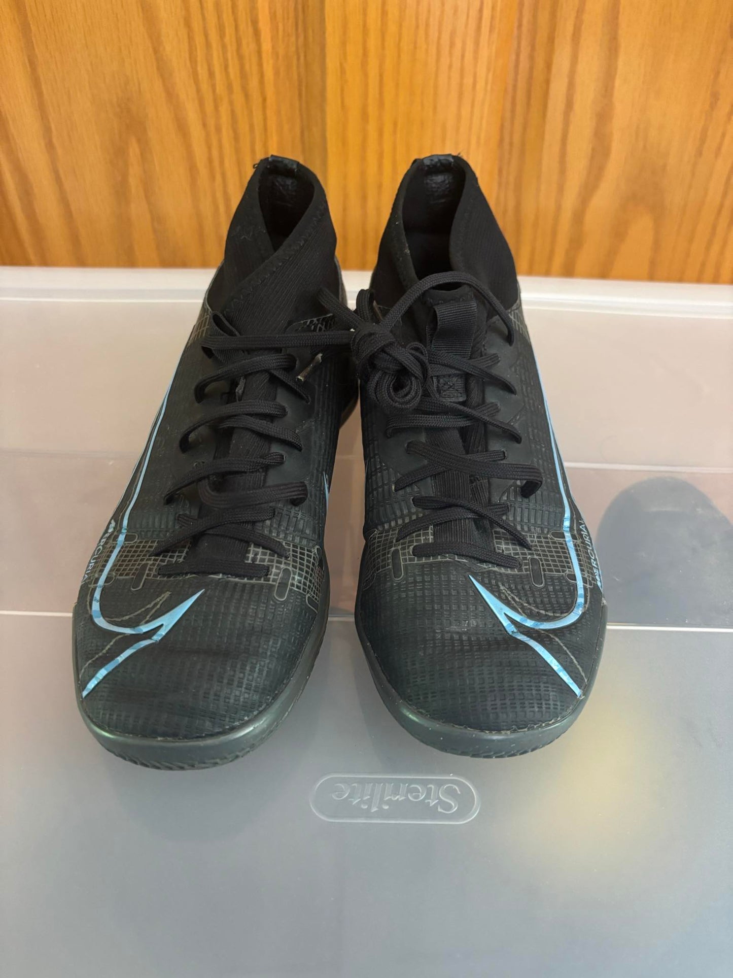 Size 3.5 Black and Blue Futsal Cleats
