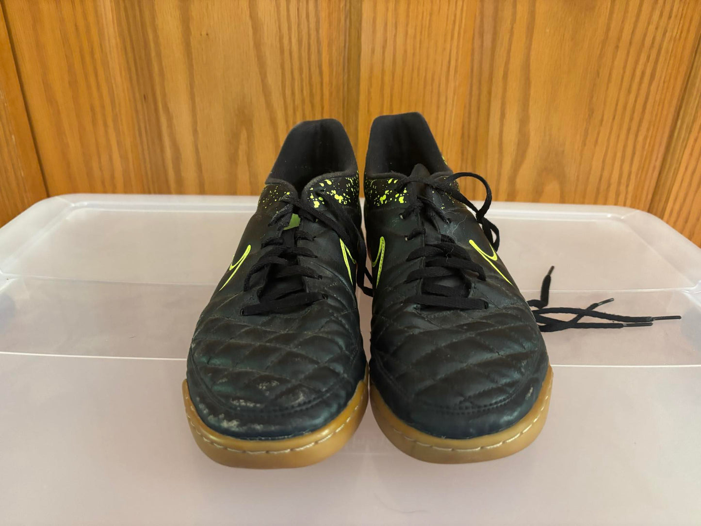 Size 9.5 Black and Yellow Futsal Cleats