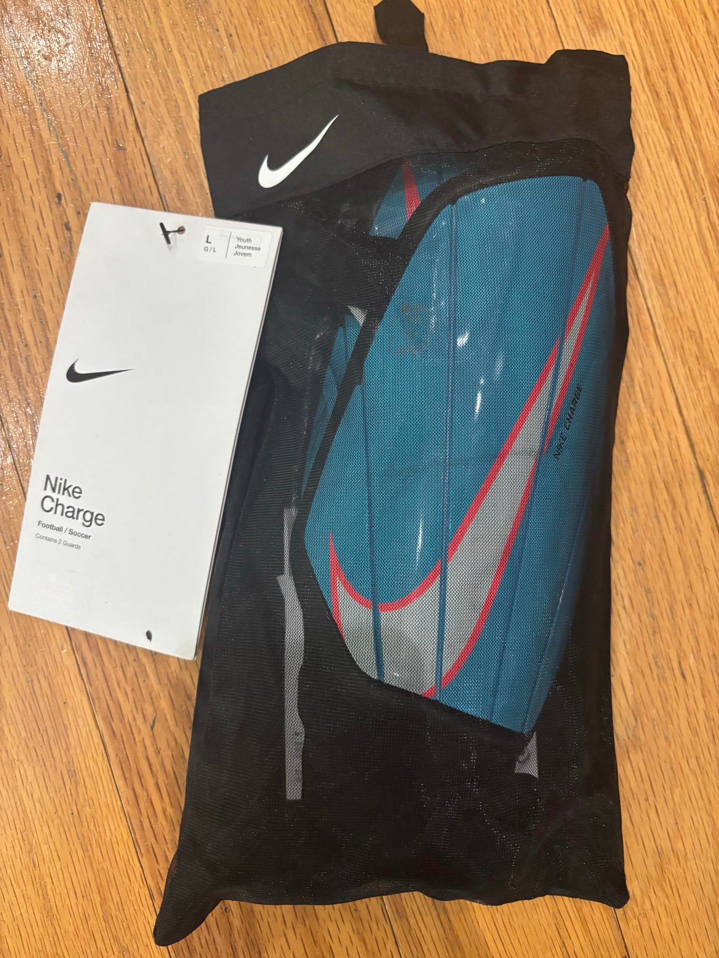 Nike Blue Youth Large Shin Guards