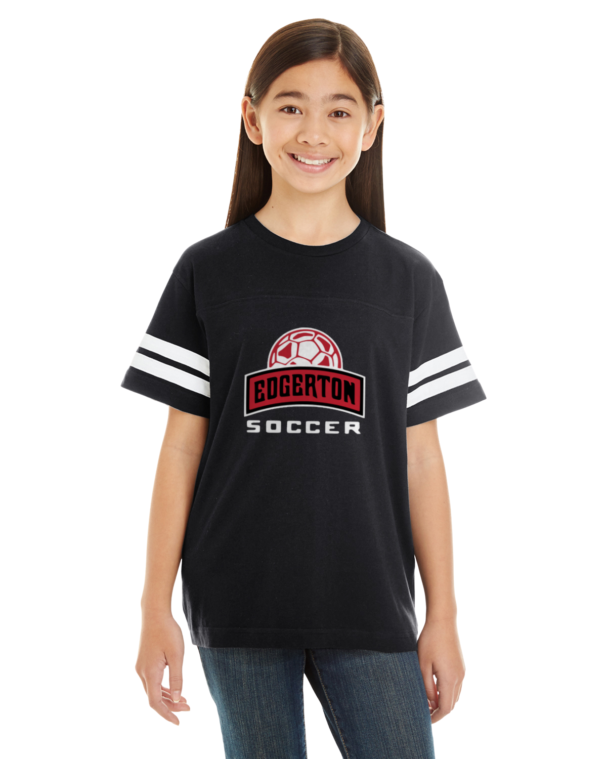 Short Sleeve T-Shirt with Striped Sleeves