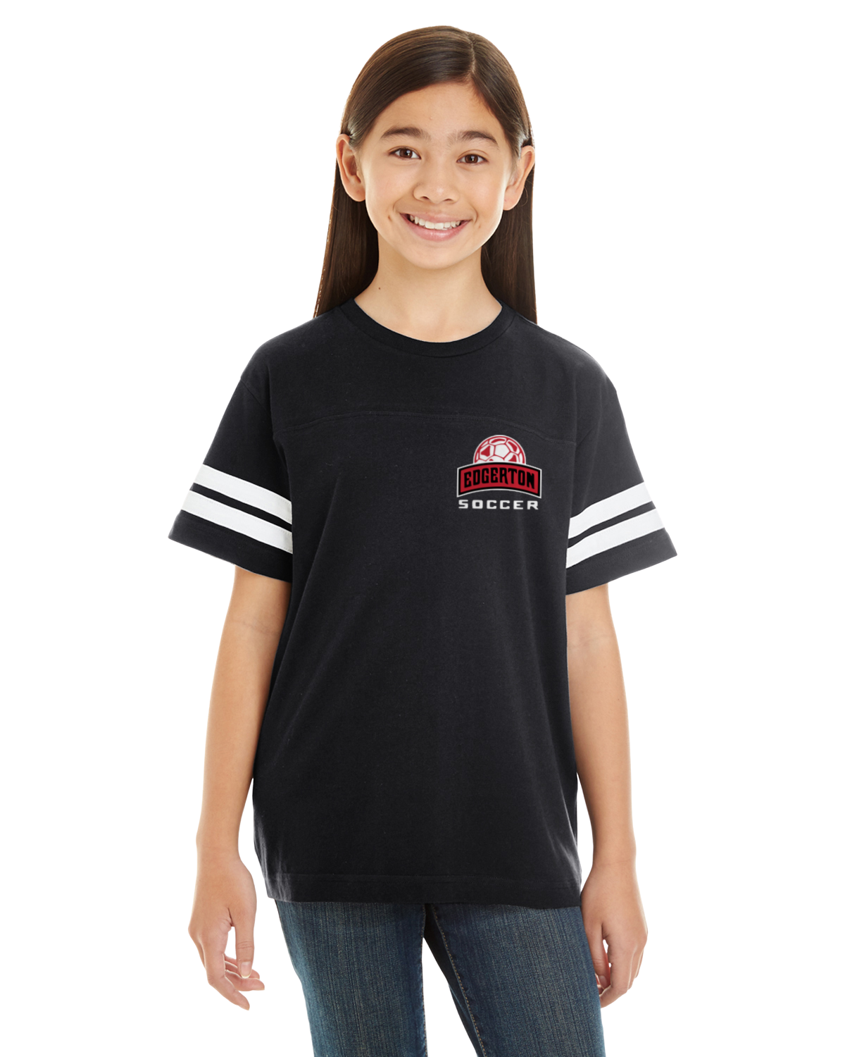 Short Sleeve T-Shirt with Striped Sleeves