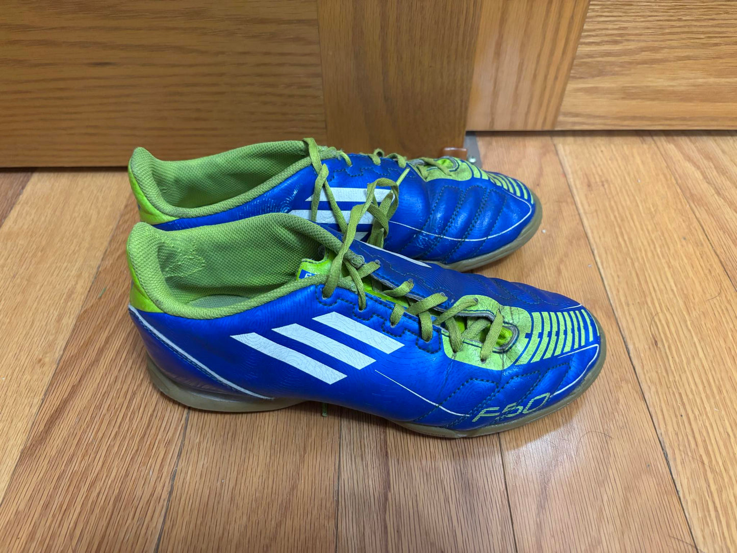 Size 5 Blue and Green Futsal Shoes