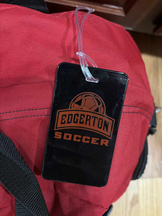 Red and Black Plastic Bag Tag